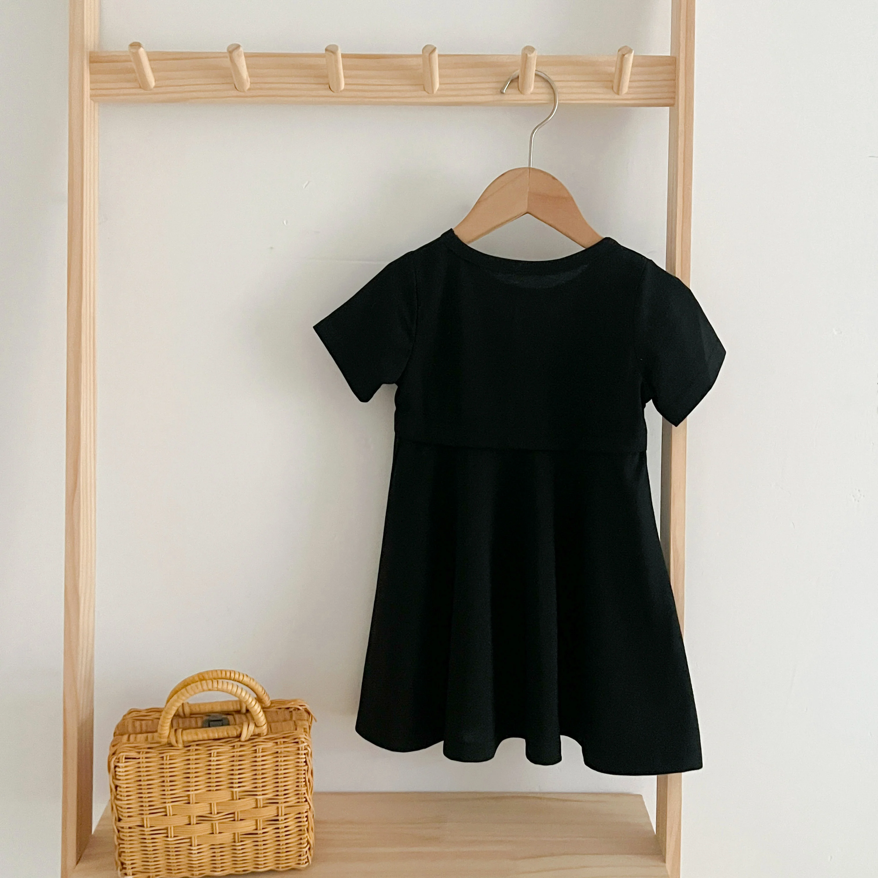 Sommer Kinder Baby Kleid schwarz Baby Mädchen Kleid kurz ärmel ige süße Kleid für Mädchen Kurzarm eine Linie Party Kleid Mädchen Kleidung – Detail 7