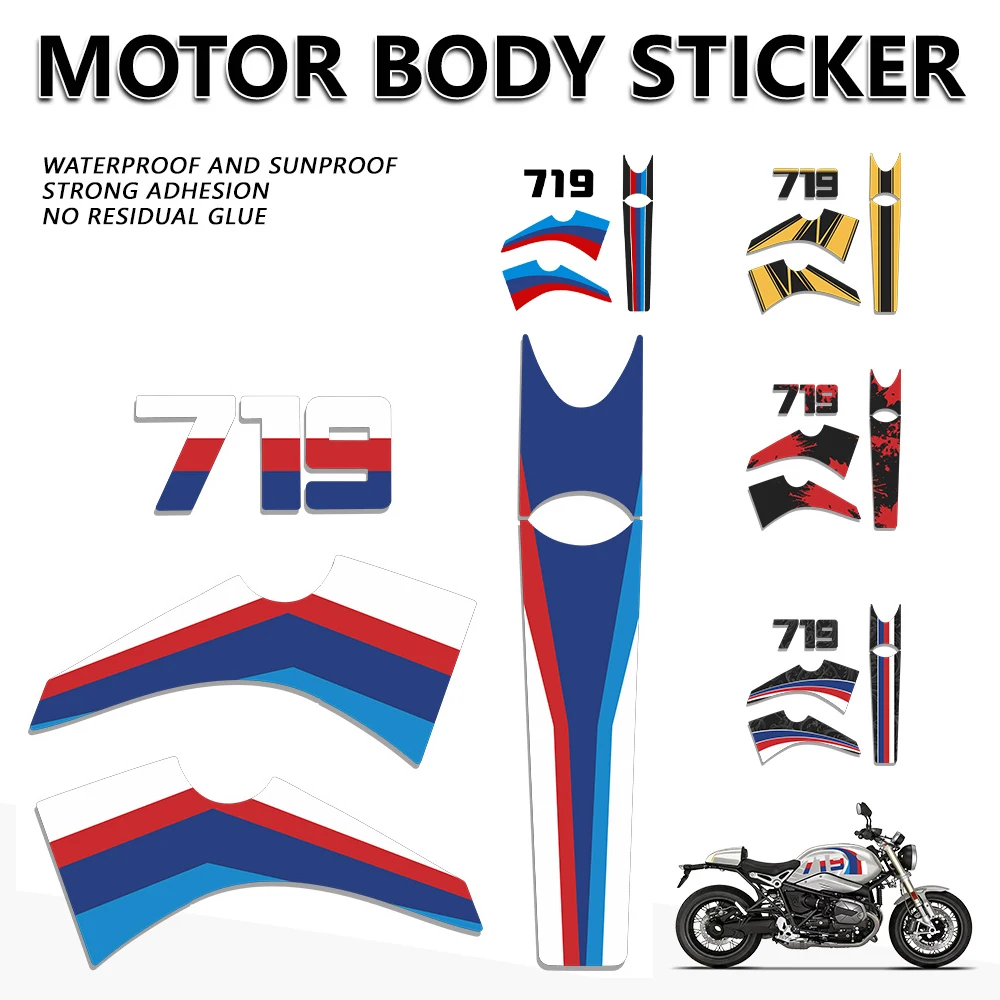Motorcycle Body Sticker Kits Full Body Sticker Decorations Fuel Tank Cowl Waterproof Decal Fit For R Nine T R9T RNINET R 9 T