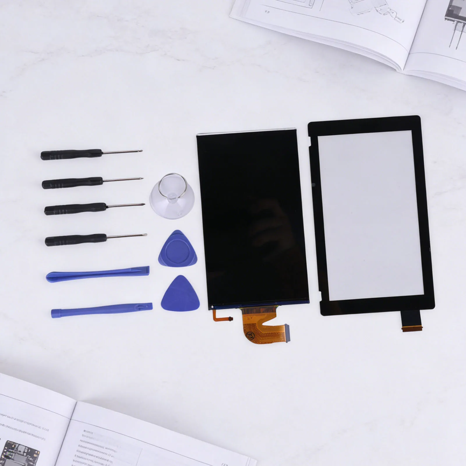 

LCD Touch Screen Digitizer Glass Panel Repair Parts Kits LCD Display Replacement Kit for for Switch HAC-001 Series