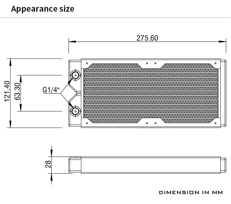 Barrow Water Cooling 240 Copper Radiator G1/4