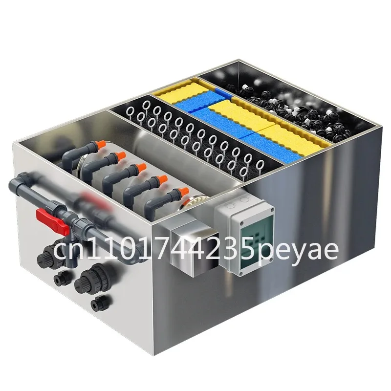 Fish stool separator, rotary drum microfilter water circulation system