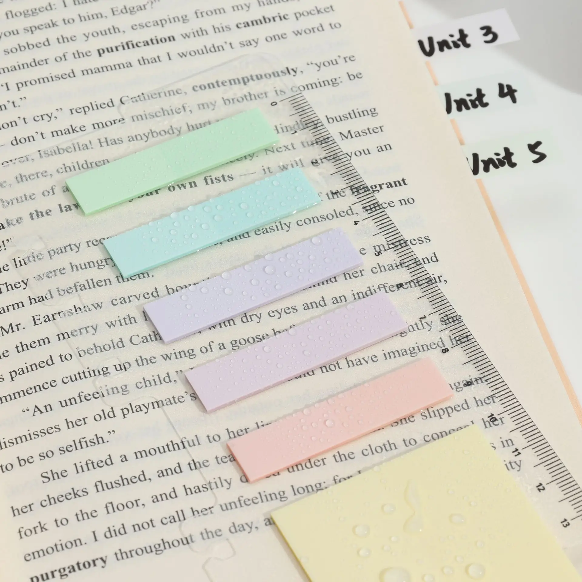 KindFuny 120 Sheets Transparent Sticky Notes Self-Adhesive Annotation Books Bookmarks Memo Pad Index Tabs Stationery