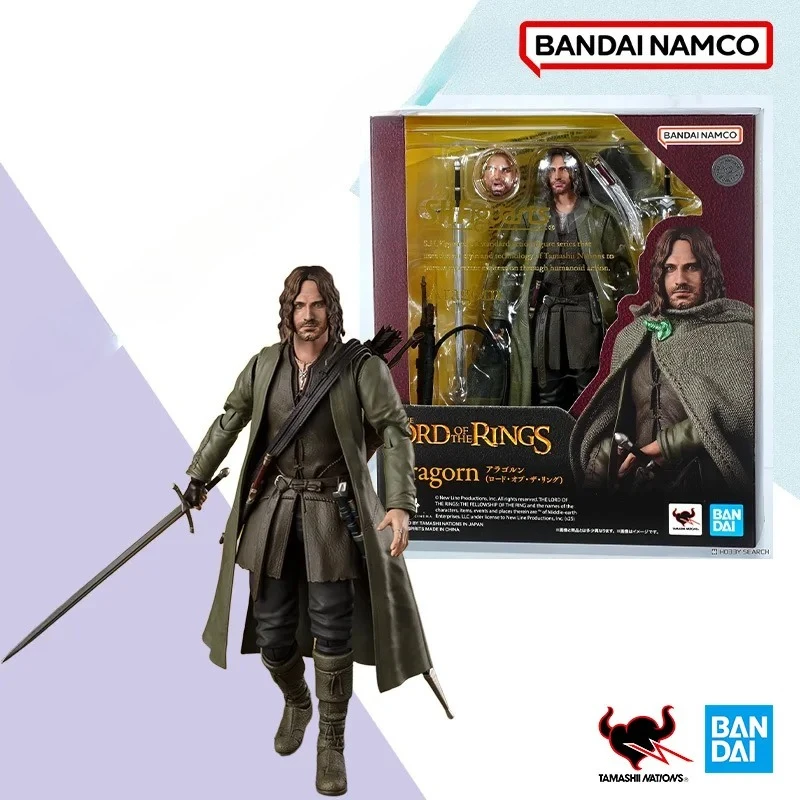

Original box Bandai SHF THE LORD OF THE RINGS Aragorn Figure Finished Model kit Anime full Action Toy Gift for kids In shock