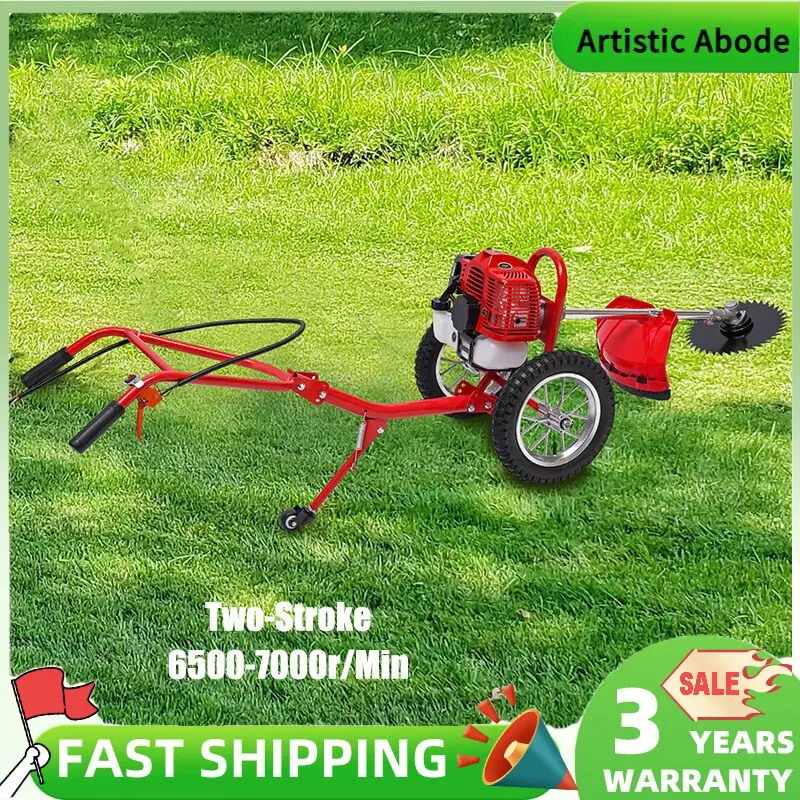 49CC 2-strokes Two Stroke Lawn Mower Hand Push Type Grass Cutter Garden Tool Lawn Mower Trimmer Gasoline Brush Cutter 1800W