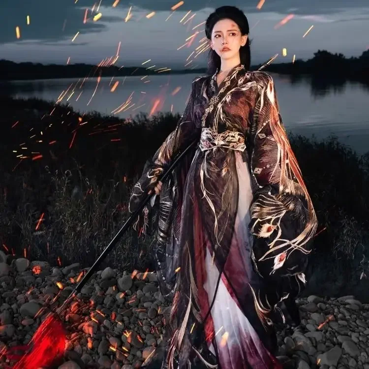 Платье ханьфу в национальном стиле. Церемониальное шоу в стиле хань. Xihe Hanfu. Улучшенные военные штаты. Халат для мужчин и женщин. Тяжелая промышленность Hanfu.