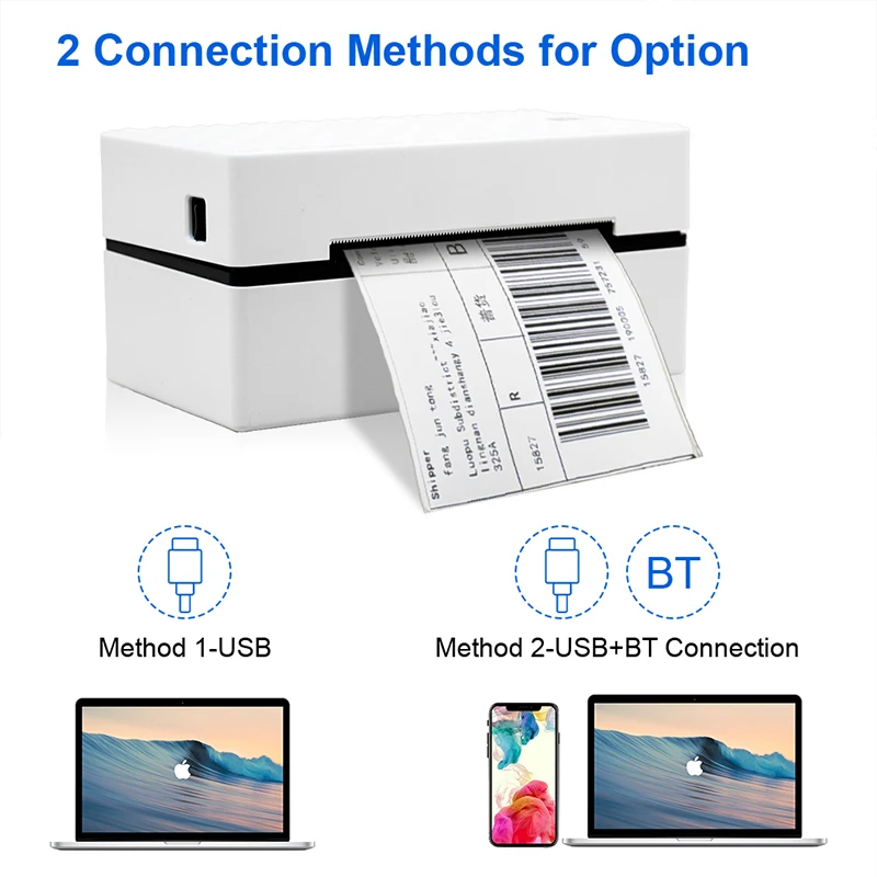 Thermal Shipping Label Printer Desktop Bluetooth 4 inch Printer For Online Store To Print Labels Barcode Sticker Printer Stand