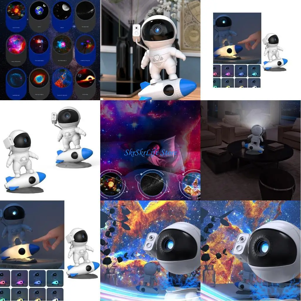 

E65E Astronaut Projection Light HighDefinition Night Lamp Head Lights with 12pcs Filin Films