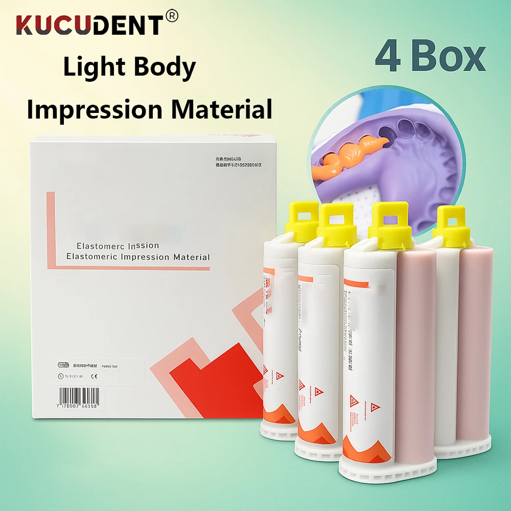

Dental Light Body Impression Material Elastomeric Gum Mixing Tips Gun Bite Registration Artificial Silicone Soft Light Body