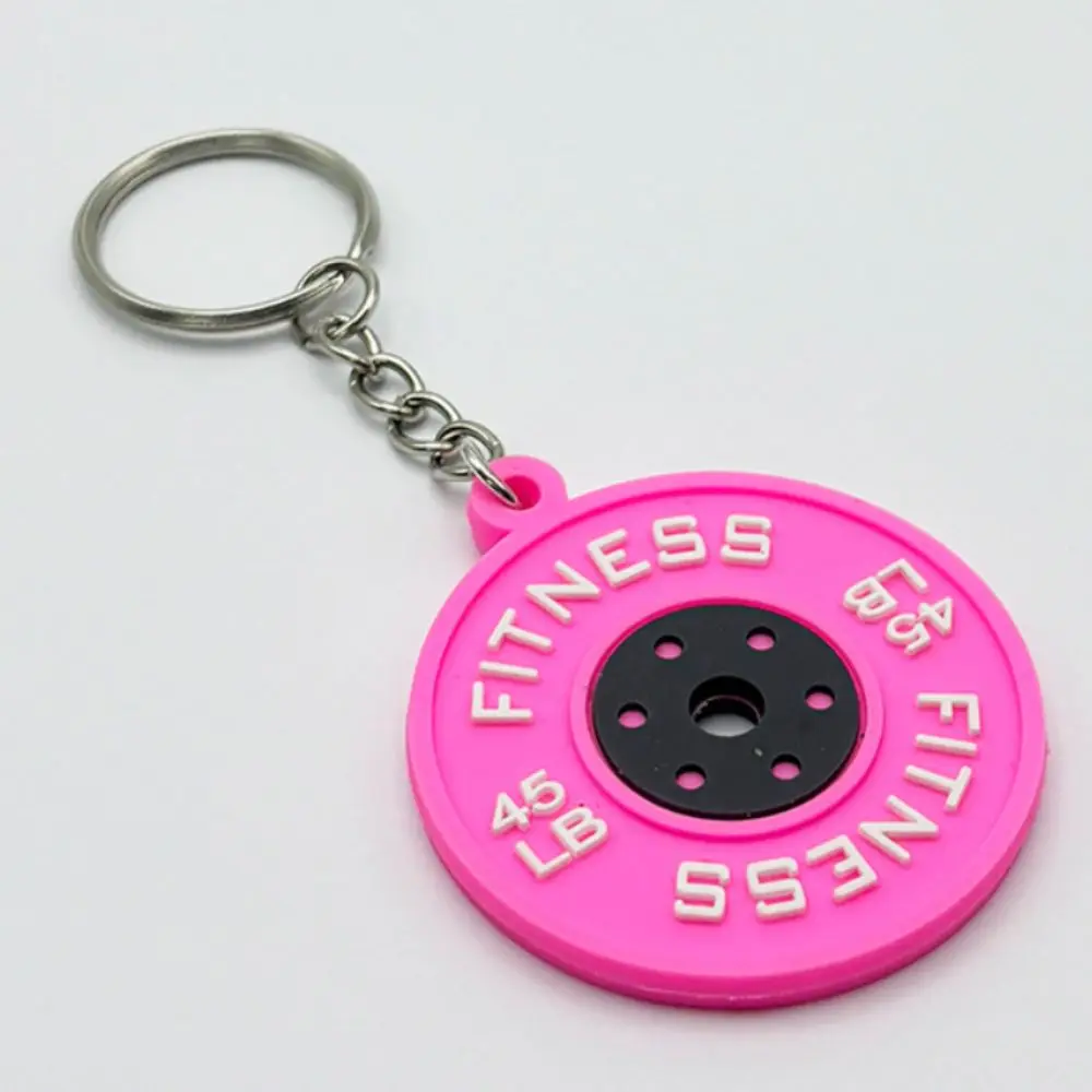 Mini Barbell Plates Key Chain Dumbbell Creative Barbell Plates Keyring Jewelry Simulation Fitness Series Pendant Bodybuilder