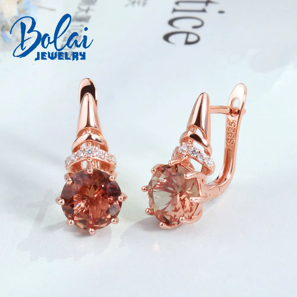 

Bolai, серьги из стерлингового серебра 925 пробы с изменением цвета индейки, zultanite, круглые серьги-клипсы 8,0 мм, созданные драгоценные камни, ювелирные изделия для предложения, подарки