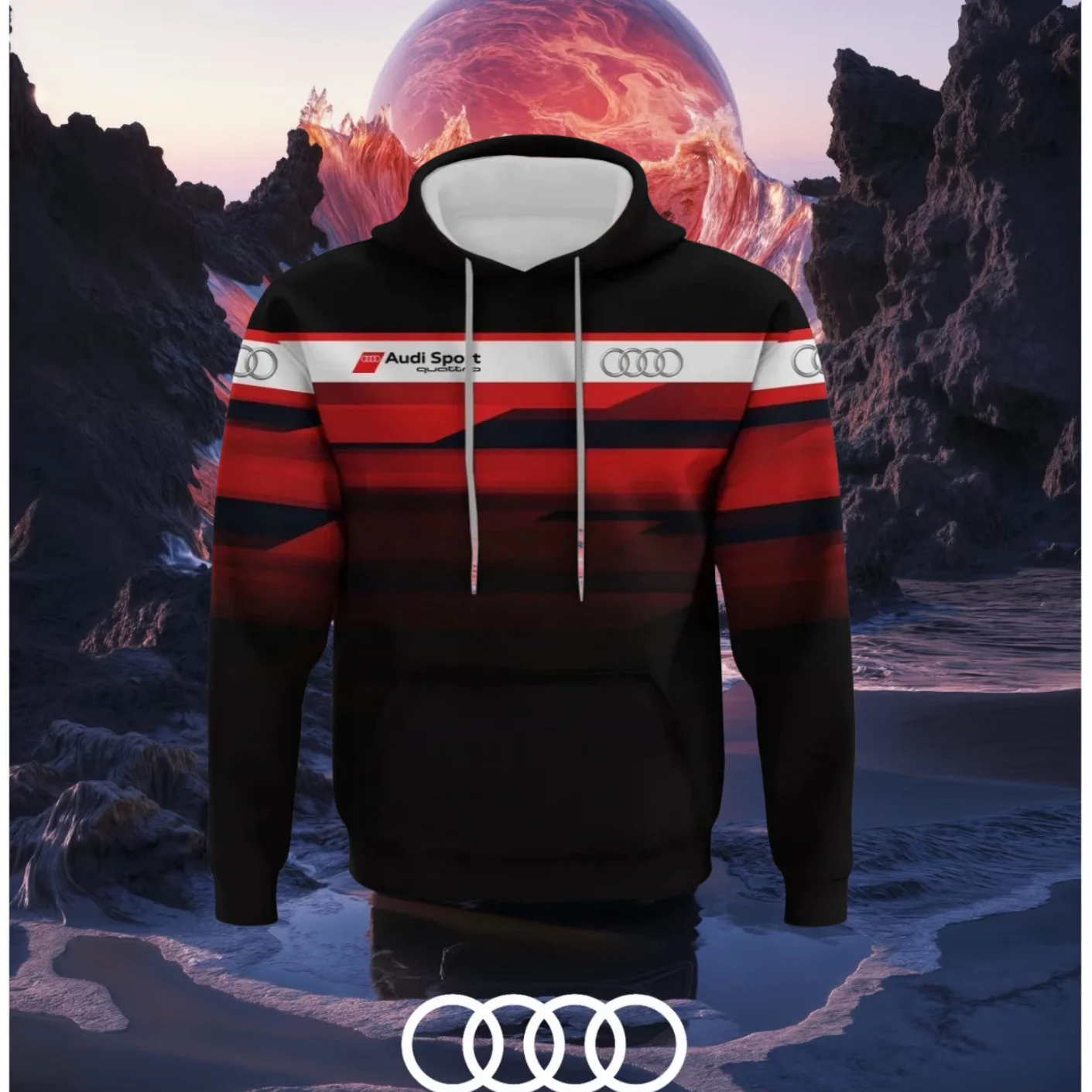 

Audi Authorization Superpower Quattro Moto Hoodie Breathable Softness Comfort Windproof Casual Hooded Hoodie 2025 New