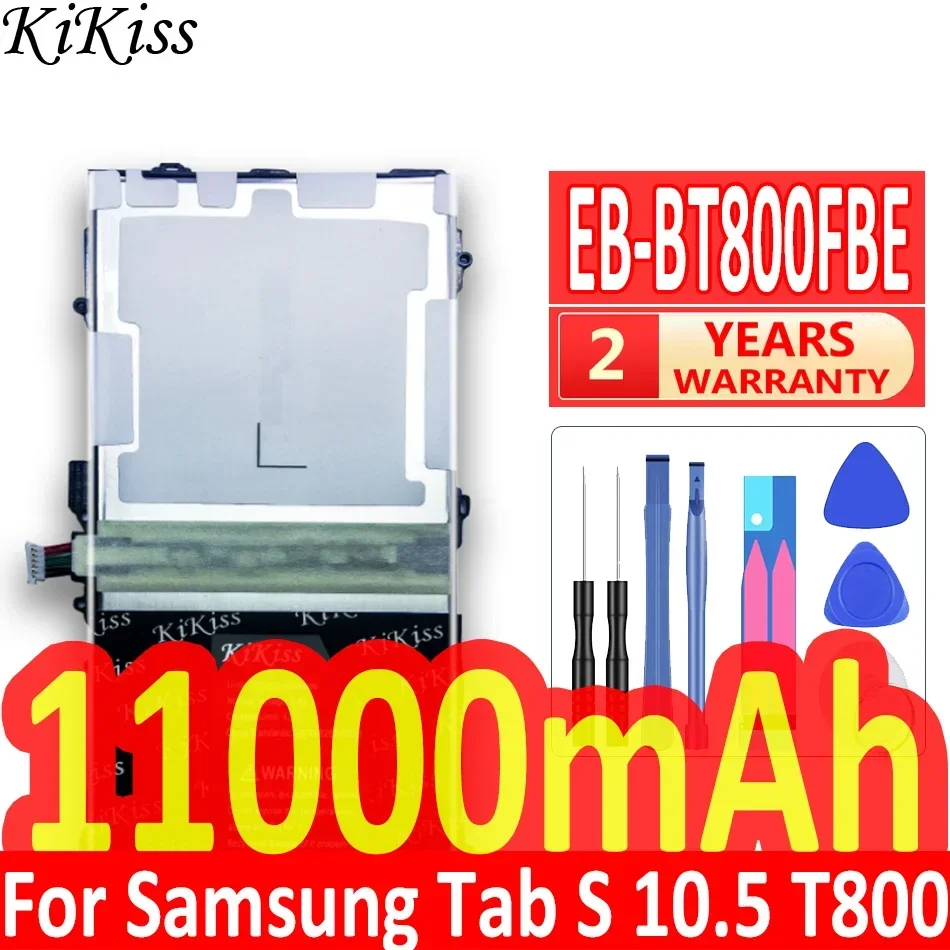 

Аккумулятор KiKiss, 11000 мАч для планшета Samsung Galaxy Tab S 10,5 SM-T800 T800 T801 T805 EB-BT800FBE, литий-ионный полимерный аккумулятор