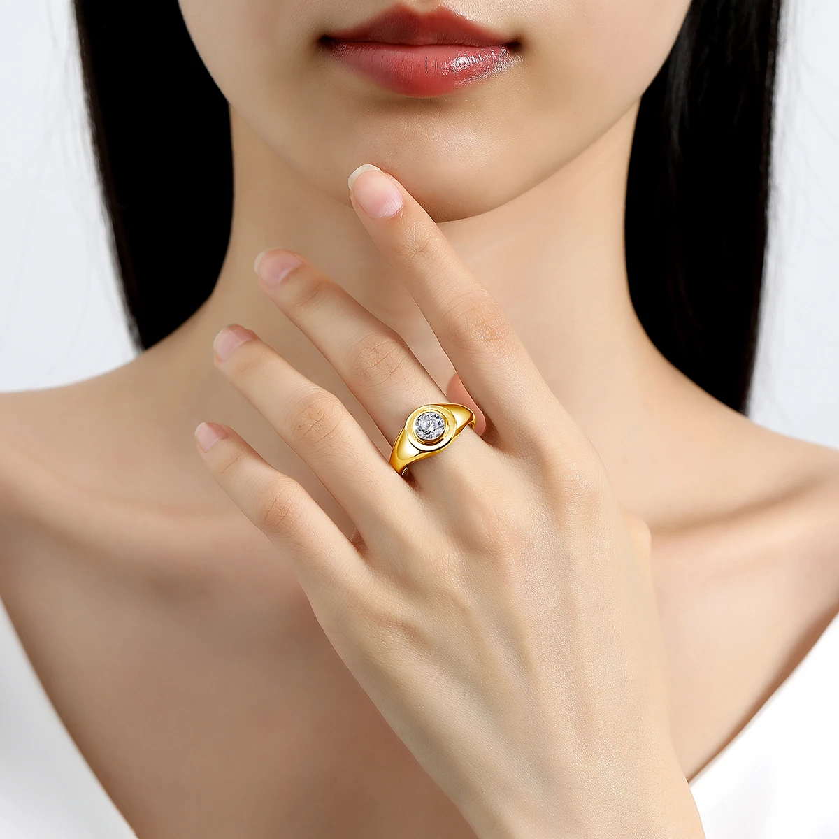 0.5CT Moissanite Rings for Women Man Solid 925 Silver 18K Gold Plated Diamond Rings for Wedding Classic Romantic Fine Jewelry