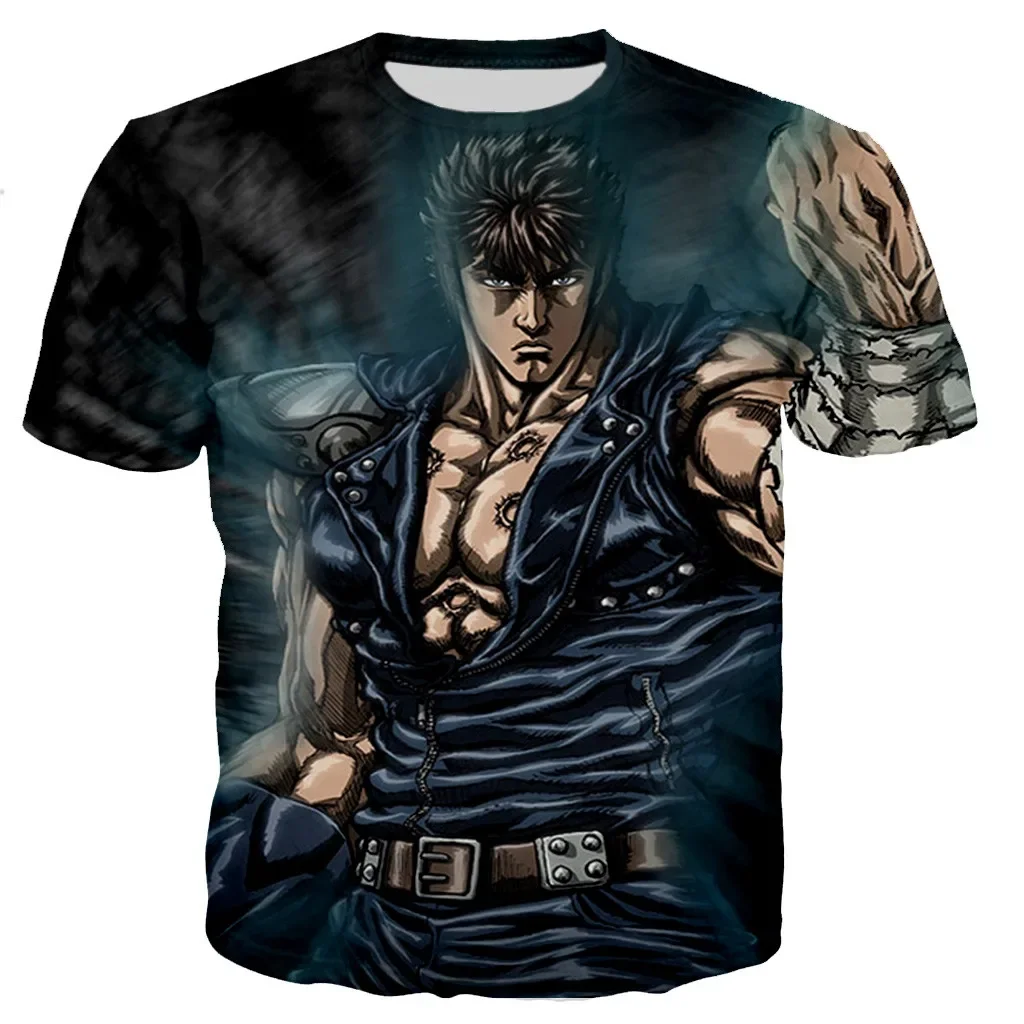 Summer Anime Fist of the North Star 3D Print T-Shirts Men Women Fashion Streetwear Oversized T Shirt Male Tees Tops Man Clothing