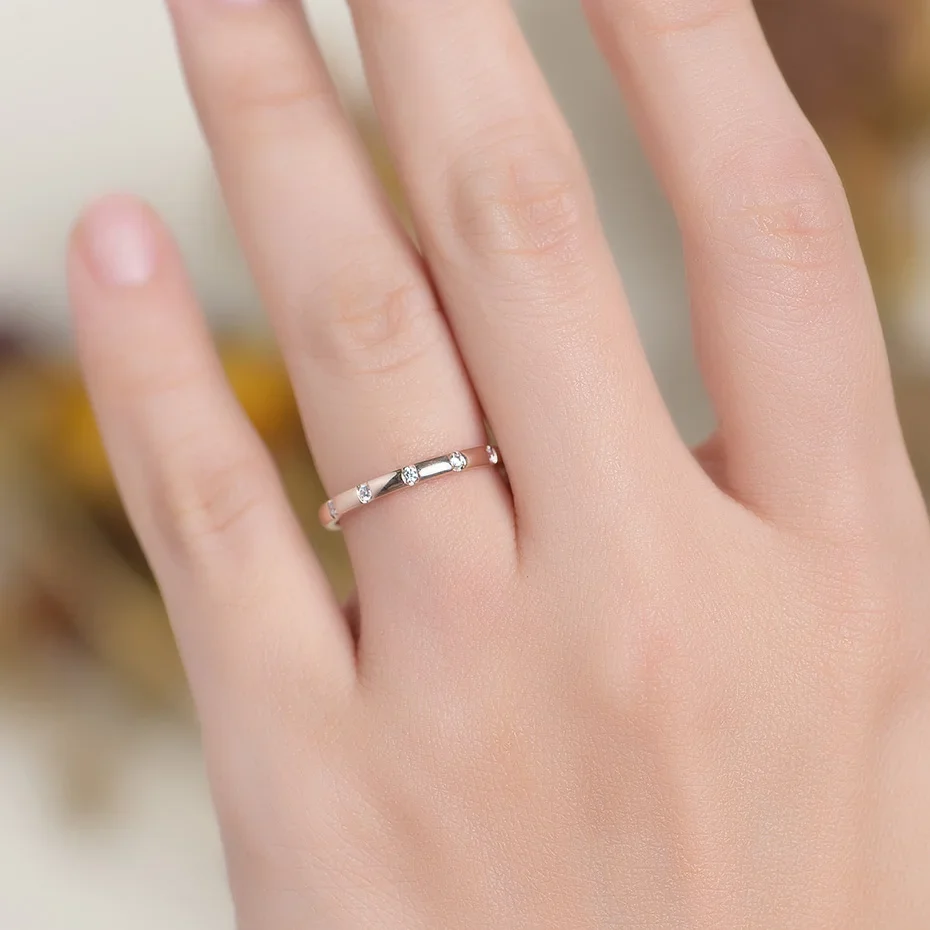 Kuololit 585 14K 10K الذهب الوردي مويسانيتي خاتم للنساء خاتم سوليتير مطابقة الخلود الكامل الزفاف الفرقة لخواتم الخطوبة #2