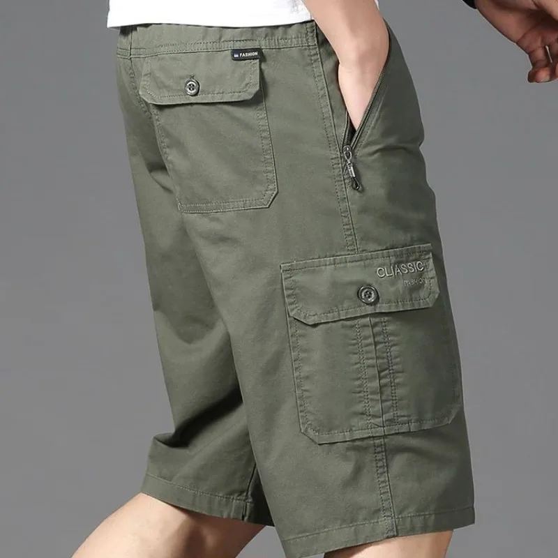 Novo Verão 2023 Vintage Grande Bolso Trabalho Shorts Masculino Solto Reta Harajuku Moda Y2k Roupas Mens Casual Cargo Pants