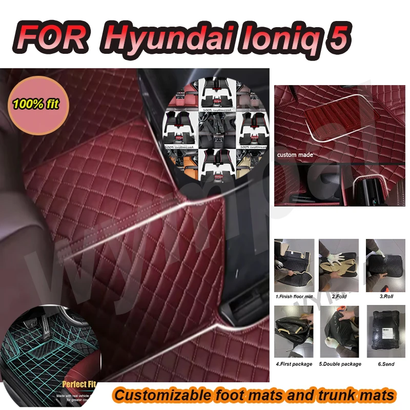 

Роскошные автомобильные коврики на заказ для Hyundai Ioniq 5 2020 2021 2022, роскошные кожаные автомобильные коврики