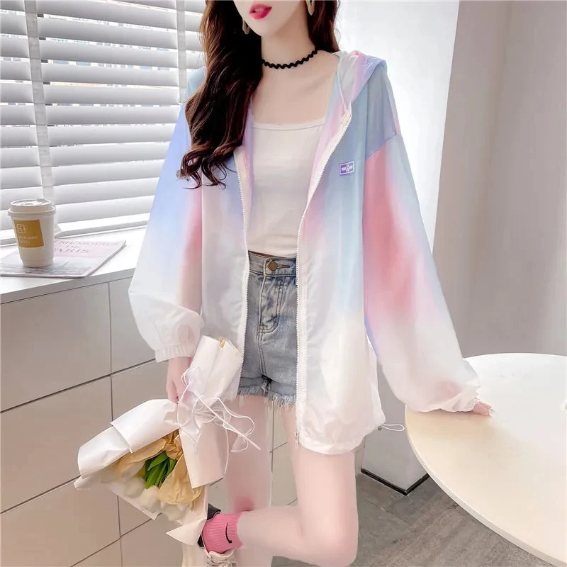 Quick Dry Breathable Sunscreen Coat Women Lightweight Coat UV Protection Thin Jackets Matching Chic Hoodie Sweet Casual Raincoat