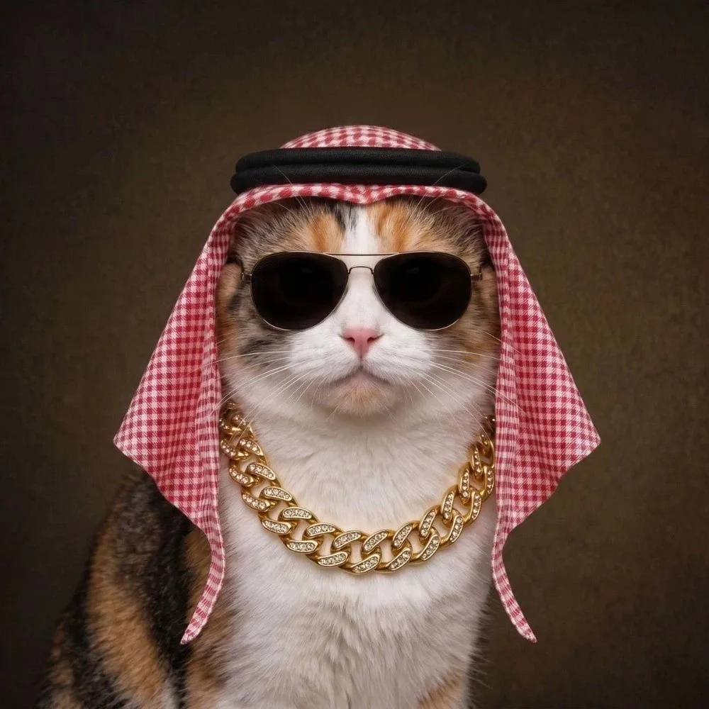 Conjunto de Disfraz Triangular para Mascotas con Cadena Cubana, Estilo Oriental, para Perros y Gatos, Cosplay, Juego de Roles
