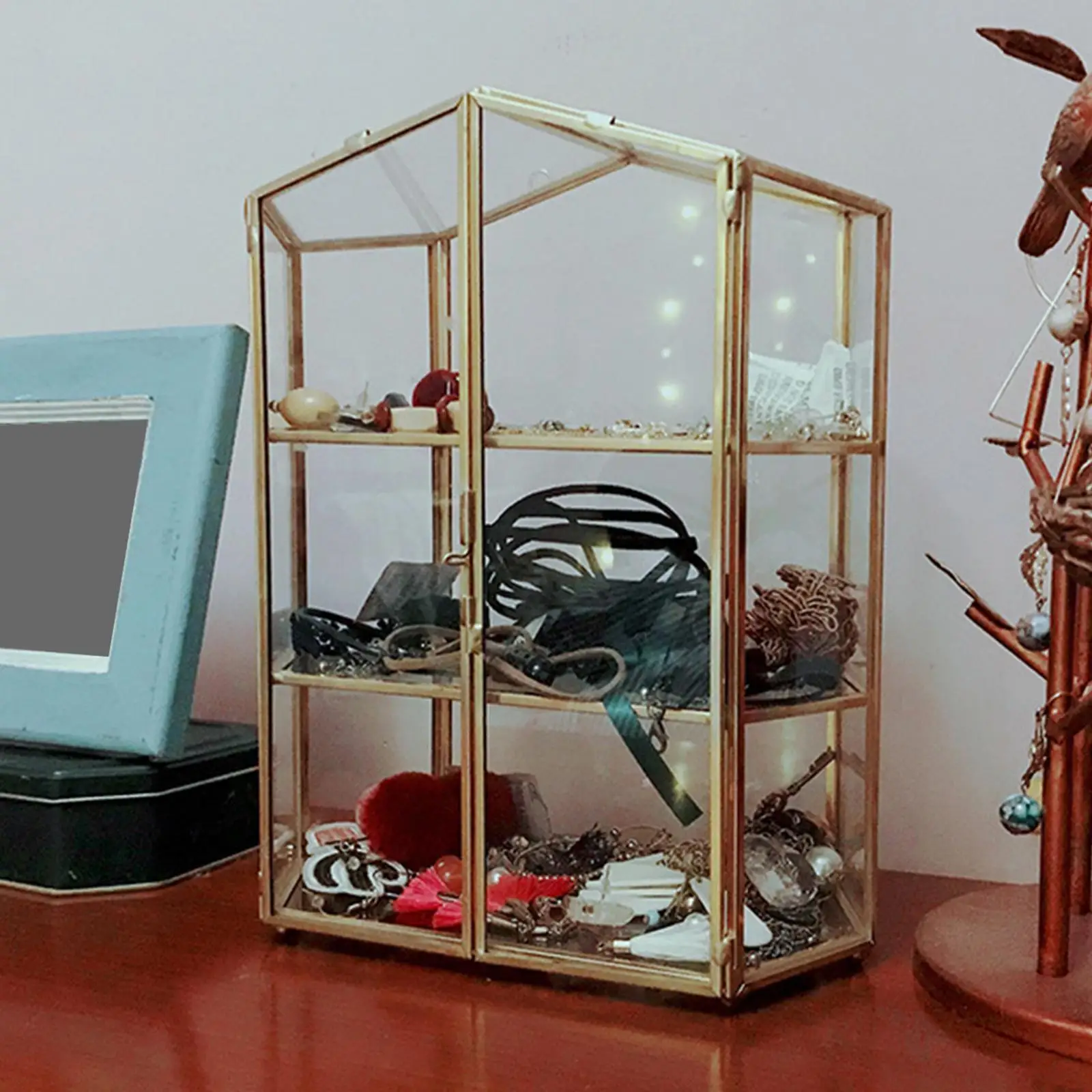 

Jewelry Box Jewellery Display 3 Layer Compact Gifts Jewelry Storage Case Jewelry Holder Organizer for Bangle Girlfriend