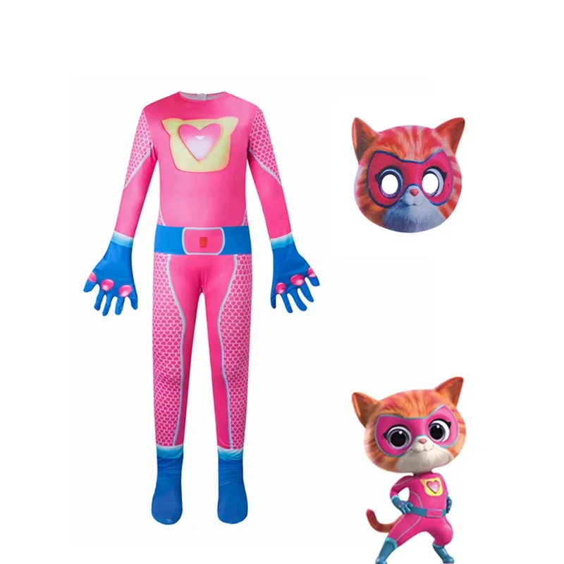 Juego Anime Super Kitties mono juego de rol ropa ajustada niño niña trajes de espectáculo escénico ropa Super Cat Body