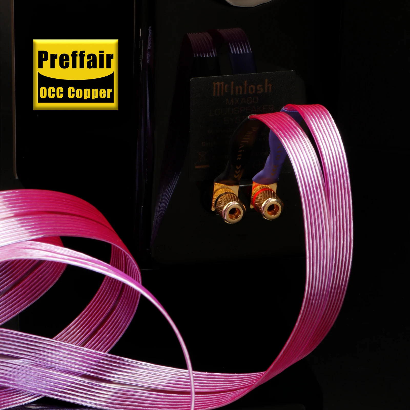 Preffair HiFi Speaker Cable OCC Copper Flat Belt