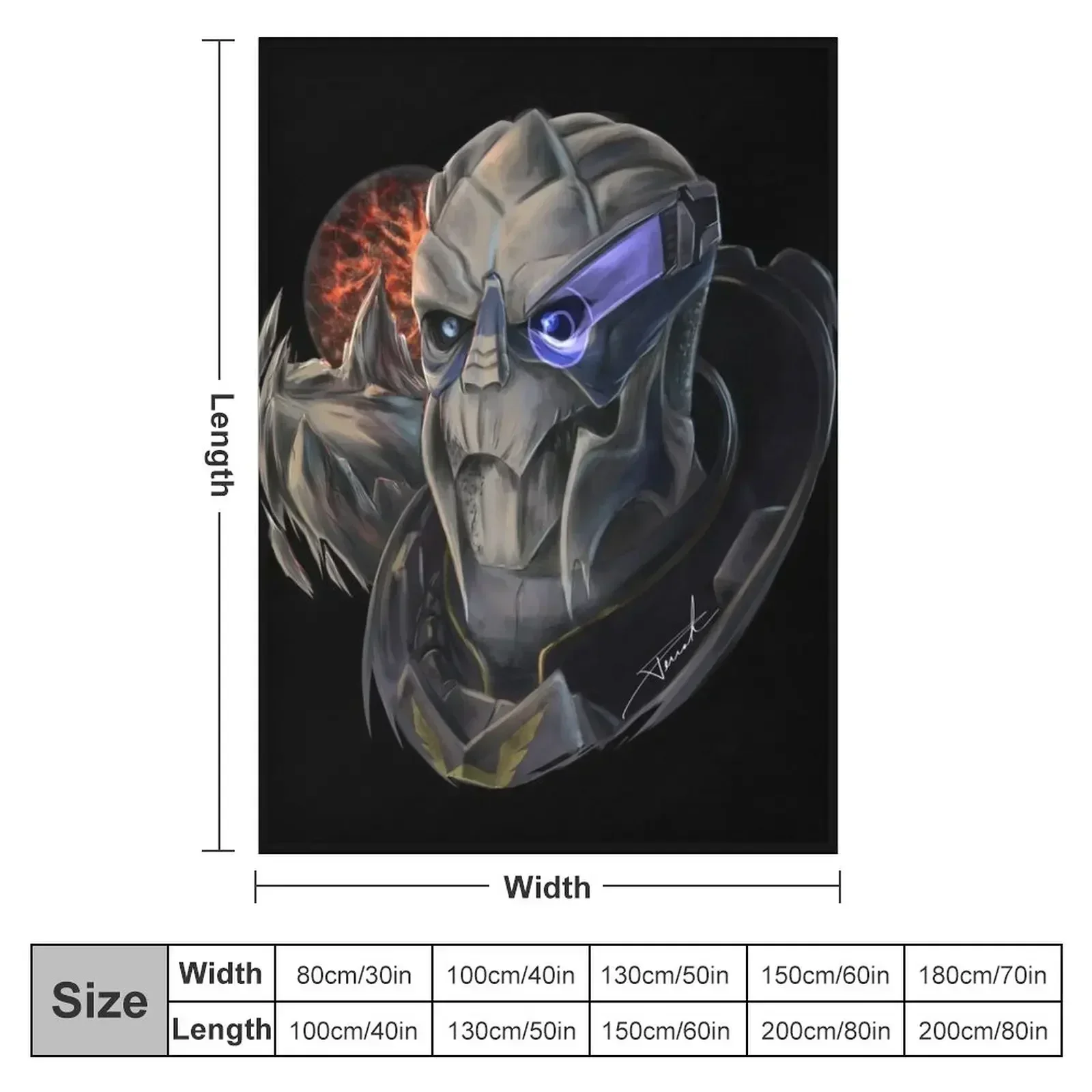 Garrus Vakarian Mass Effect Throw Blanket couch cozy soft plush fuzzy picnic outdoor blanket