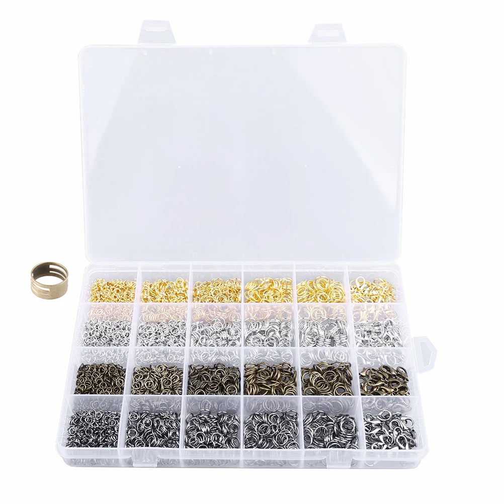 DIY مستلزمات صناعة المجوهرات سبيكة قلادة مجموعة موصل خواتم الخرز أدوات حرفية عدة لقلادة سوار أقراط DIY بها بنفسك