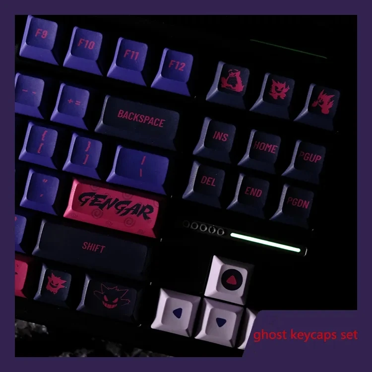 Imagem -04 - Ghost Keycap Kca Perfil Teclas Caps Pbt Lados Tintura Subbed 61 64 68 87 980 104 Hhkb Teclado Mecânico 140 Teclas Set