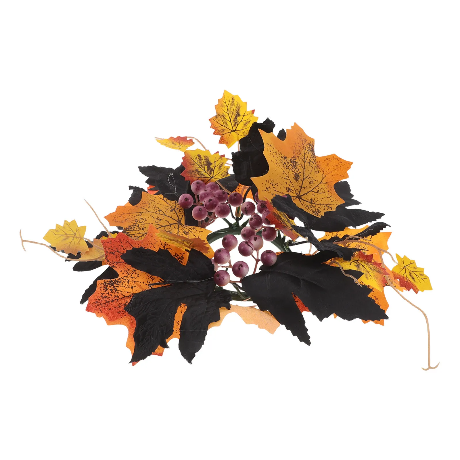 

Maple Leaf Ring Wreath Berries Artificial Fall Decor Thanksgiving Table Centerpiece Harvest Festival Seasonal Versatility