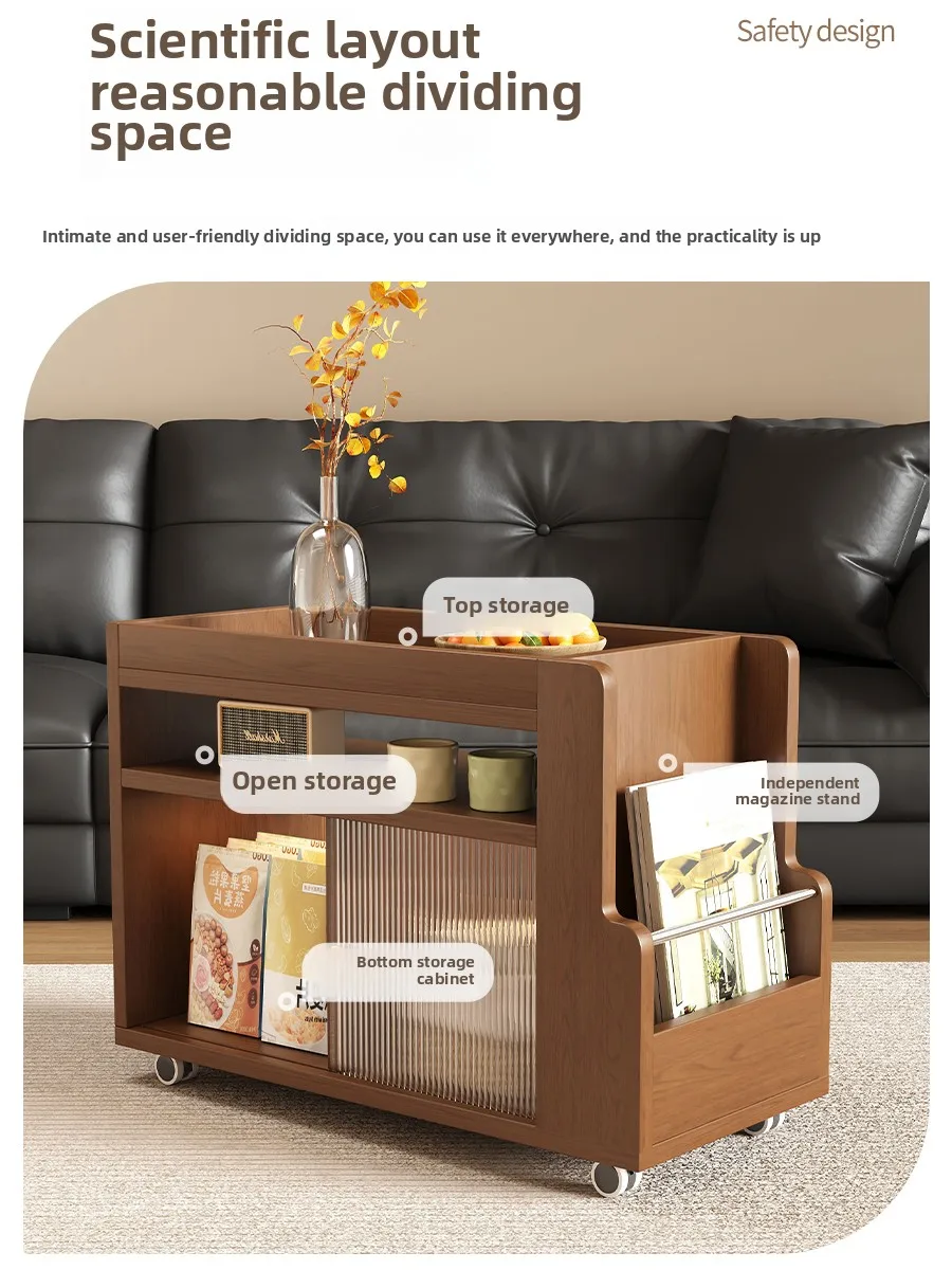 Coffee table removable living room snack trolley small apartment rack with wheels