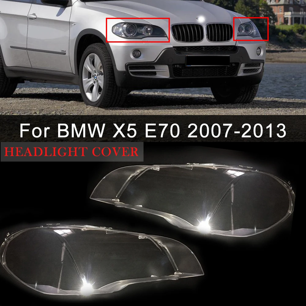 

Car Headlight Cover For BMW X5 E70 2007-2013 Replacement Transparent Lampshade Lens Cover Plexiglass Headlamp Shell