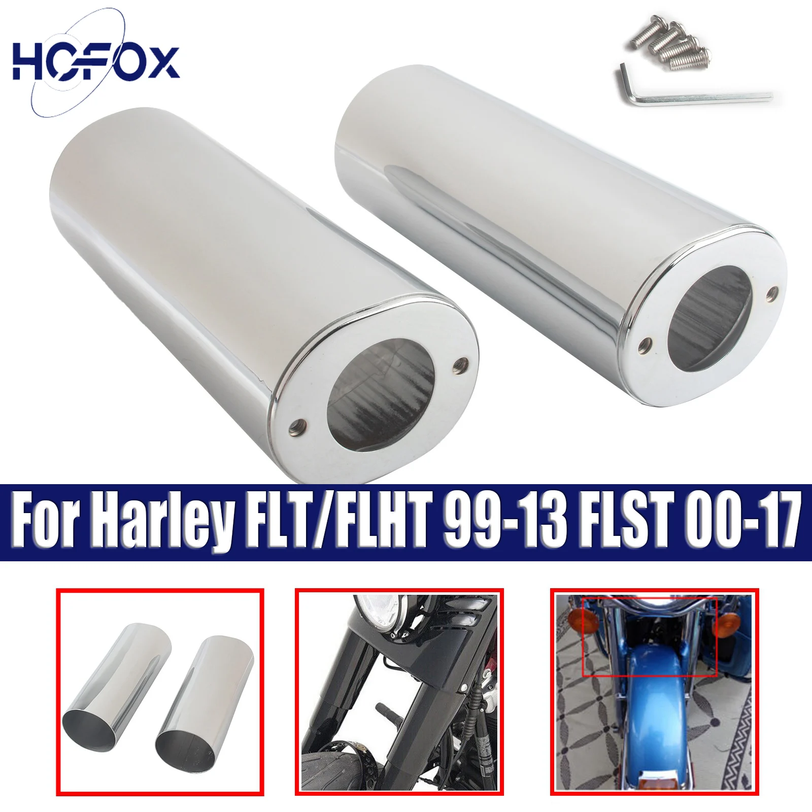 

Защитные колпачки (Cow Bells) для вилки Harley FLT/FLHT 99-13, FLST 00-17