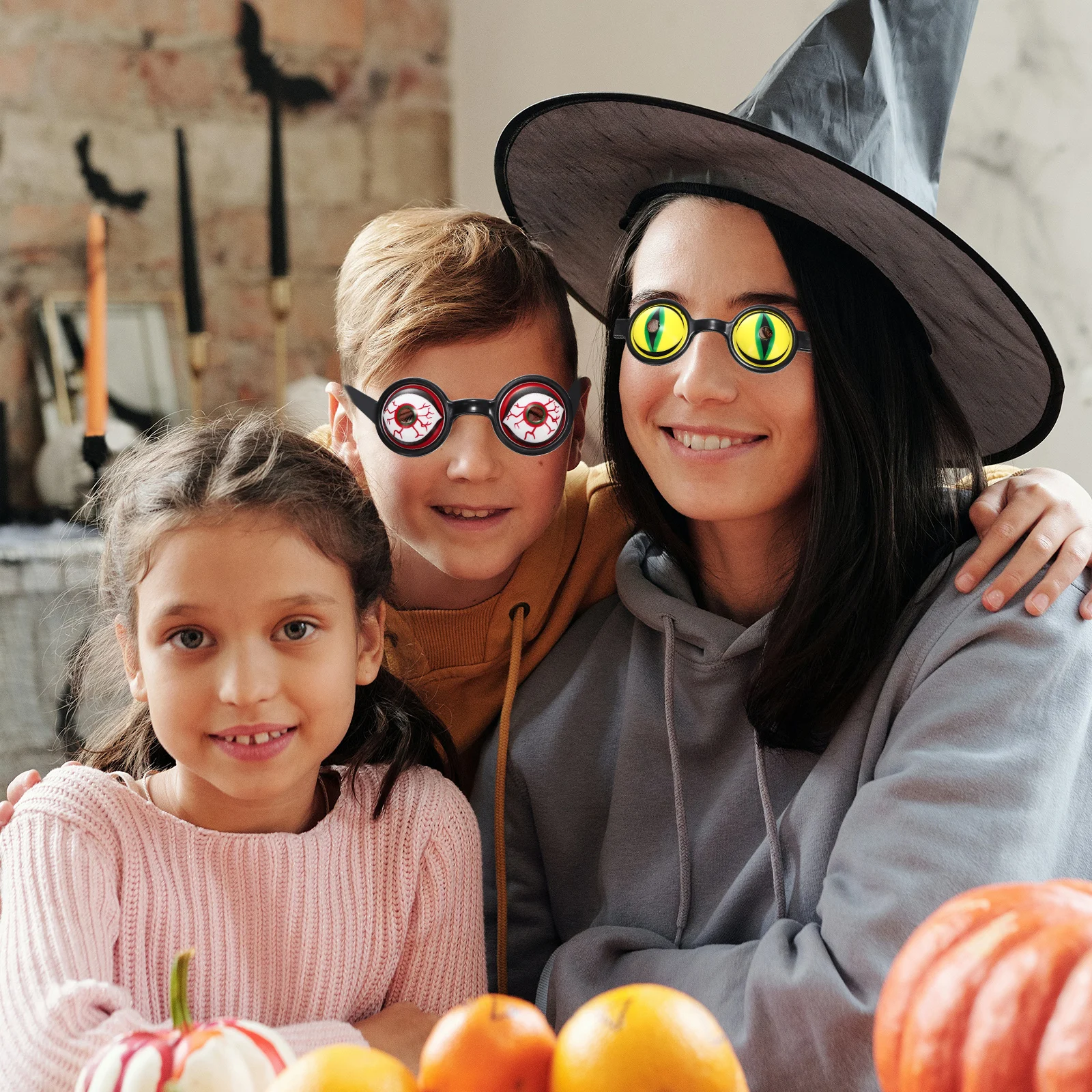 

6Pcs Adult Horror Glasses Cartoon Plastic Eyeglasses frame Halloween Party Makeup Decorations Creepy Eyeball Eyeglasses