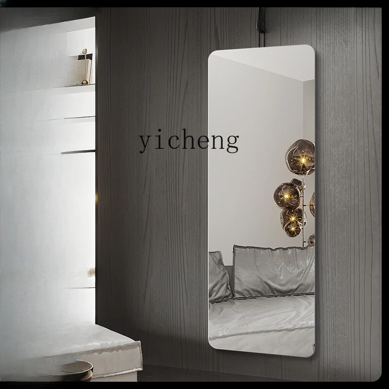 

ZC with Hooks Full-Length Mirror High-Grade Home Cloakroom Changing Mirror Living Room Wall-Mounted Dressing Mirror