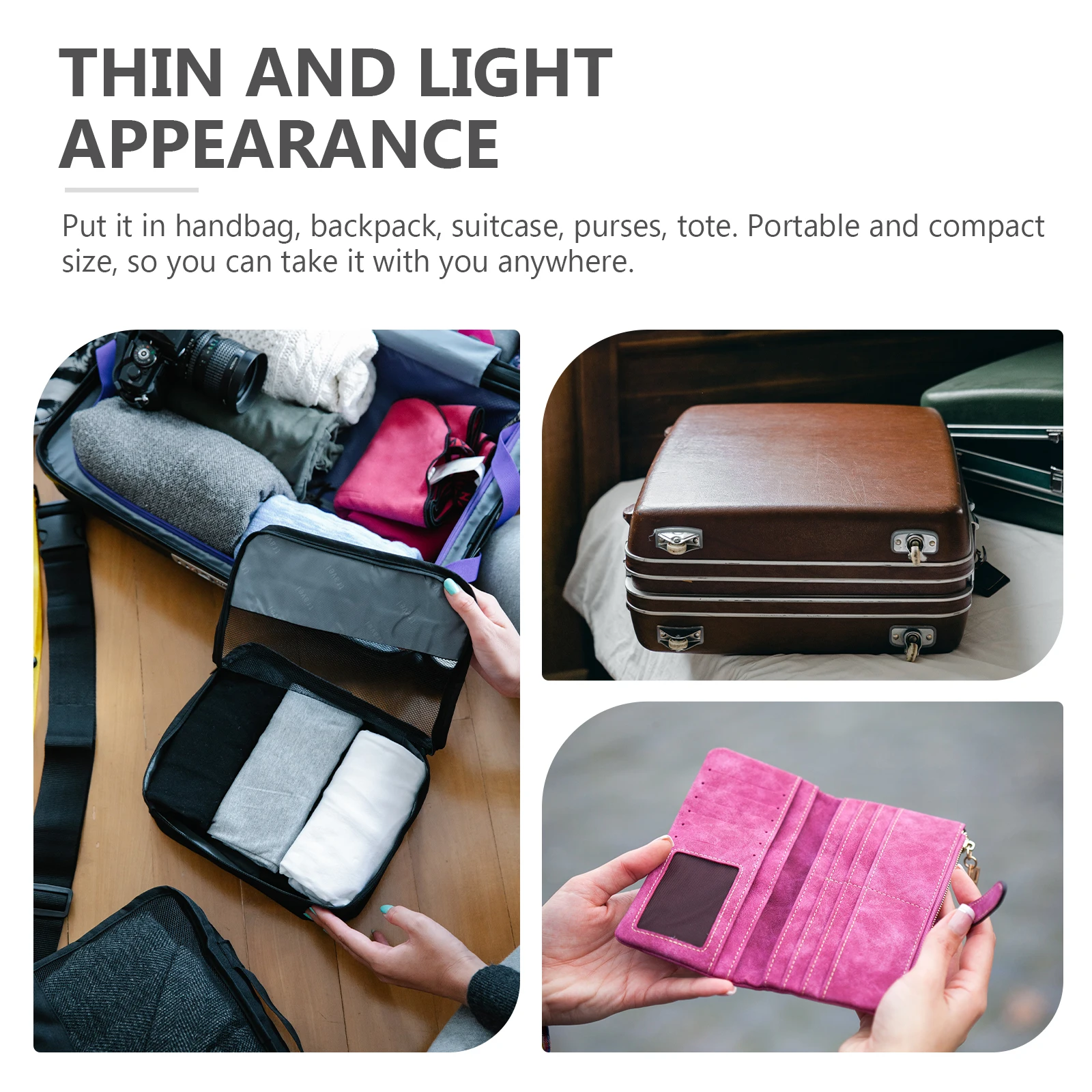 

4 Pcs LED Card Light Handbag Mini Night Lights for Korean Version Abs Purse Decoration