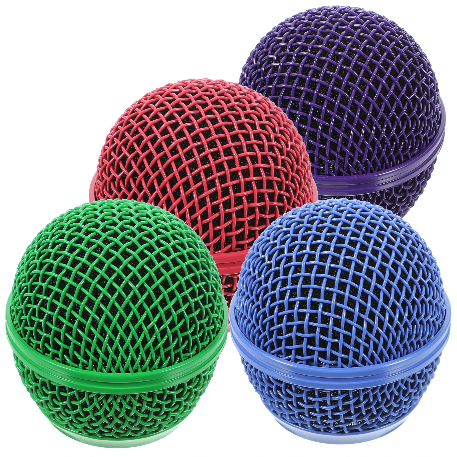

4Pcs Replacement Microphone Grill Head Metal Mesh Cover for Wired Wireless Mic Windscreen Grille Ball Accessories