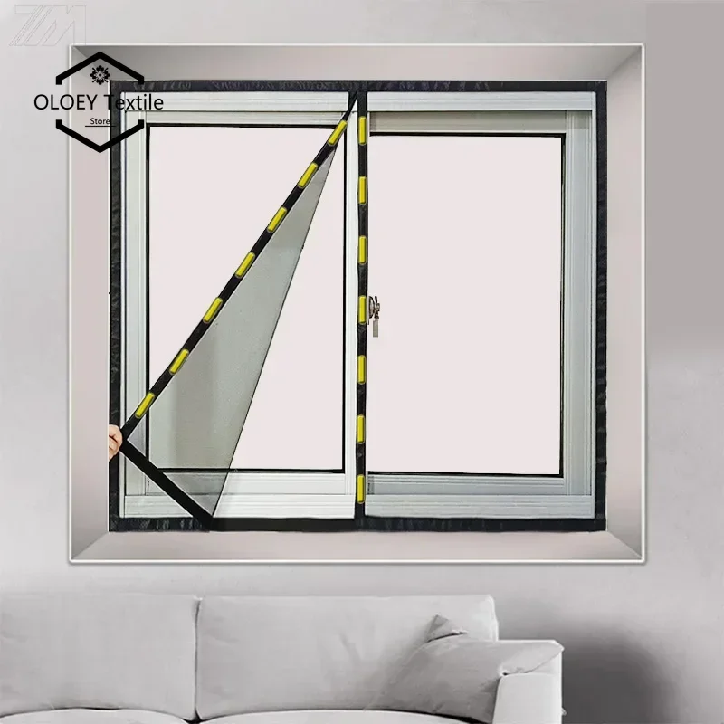 

Self adhesive invisible household magnet magnetic screen window mosquito screen mesh sand window mosquito net window curtain
