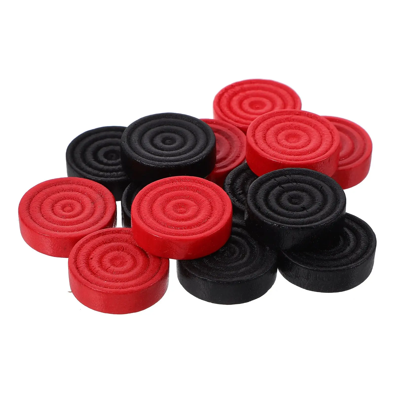 

24 Pcs Wood Pieces Checker Accessories Round Chessboard Game Props Replacement Wooden Checkers Board Game Accessory