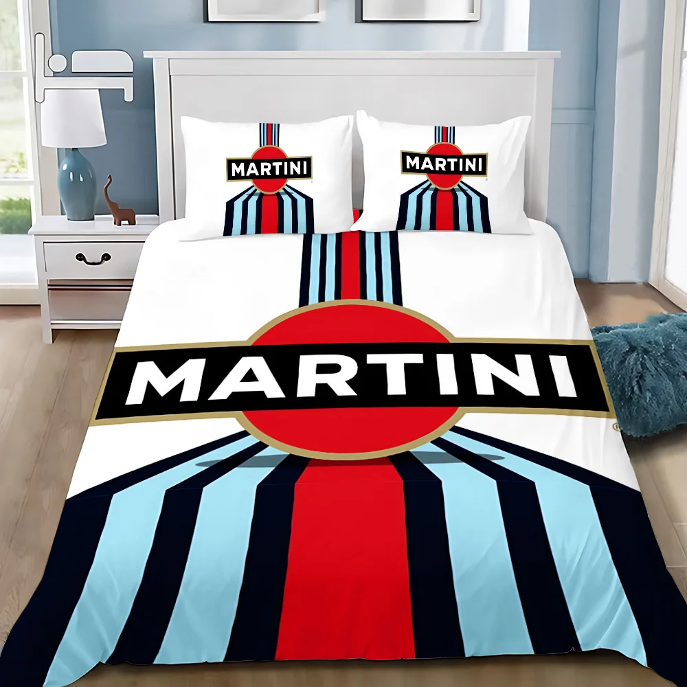 

Duvet Cover Pillowcase Bedding Set 41-Racing M-Martinis Stripe Adult Boy Girl Bedroom Decoration Children Single Double Size