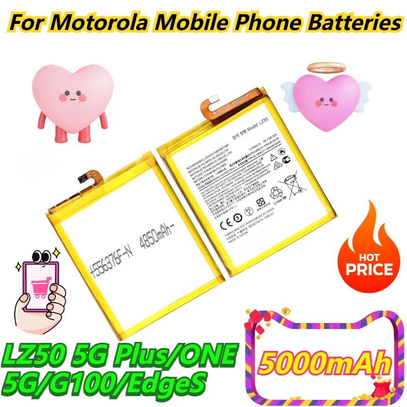5000mAh for Motorola LZ50 5G Plus/ONE 5G/G100/EdgeS Mobile Phone Batteries