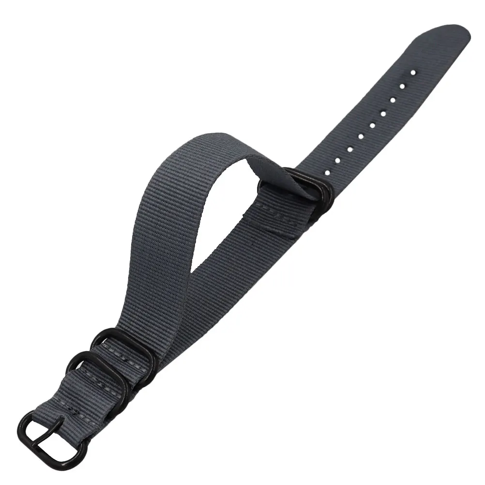 

1Pc Lightweight Nylon Canvas Watch Strap Replacement Adjustable Wrist Band Ergonomically Designed 24mm Grey