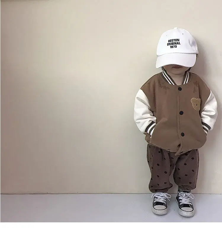 INS Fashion Baby Boy Baseball Jacket Spring Autumn Toddler Kids Thicken Coat Girls Sport Outwear Clothes 0-4Y Children Outwear