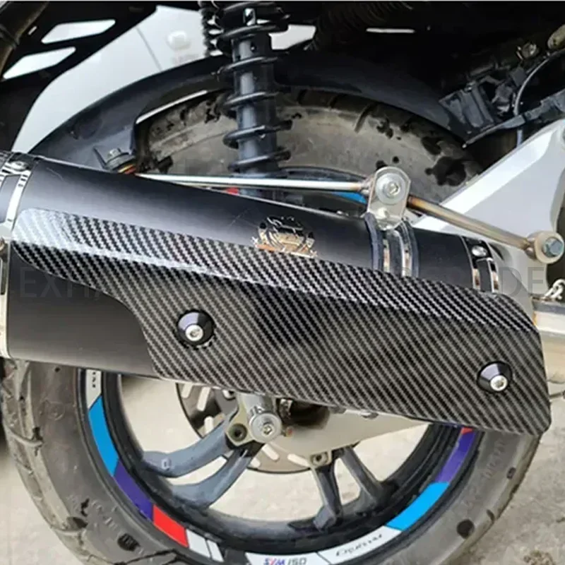 

Motorcycles Exhaust Pipe Anti-Hot Wrap Heat Shield Copy Carbon Cover Cap Protector Escape Moto With Sticker 330-220mm Motorcycle