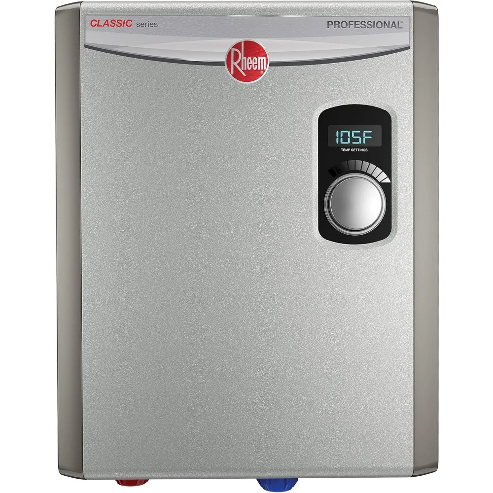 18kW 240V Tankless Electric Water Heater, Gray