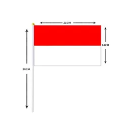 10 Pcs/lot Indonesia Hand Waving Flags 14x21cm Indonesia Flag Wholesale