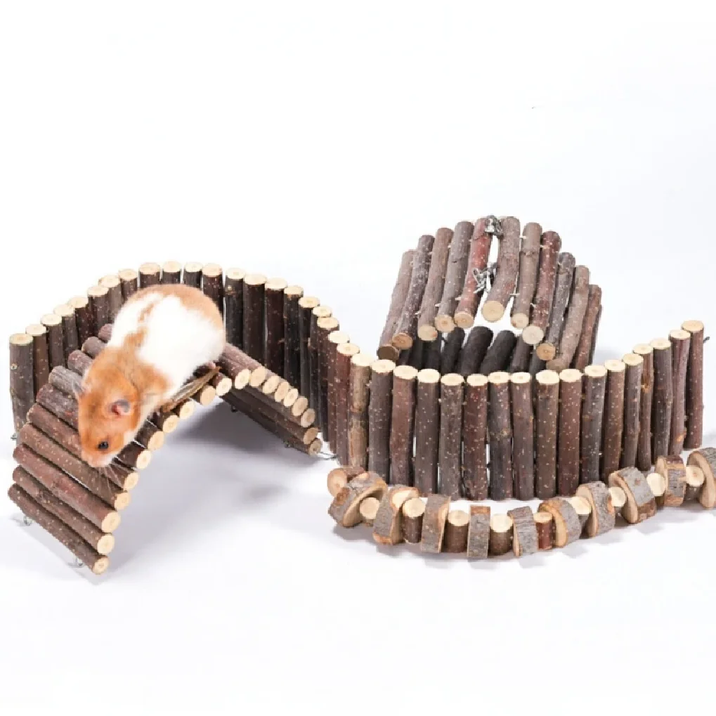 

Pet Hamster Apple Branch Wood Fence Landscaping Toy Bendable Deformation Climbing Ladder Cage Decoration Molar Stick Chewing Toy