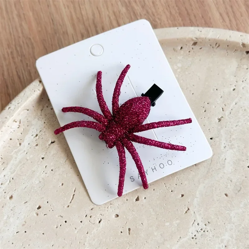 الكرتون مضحك هالوين غرامة مشرقة محاكاة العنكبوت دبوس الشعر الأطفال اللباس غريب دبوس الشعر فتاة صغيرة أغطية الرأس