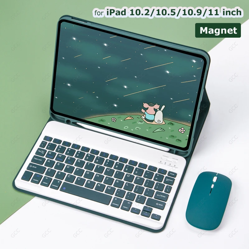 Free Mouse Keyboard Case for iPad Air 6 5 10.9 inch Air 4 Pencil Slot Case for iPad 10th 9th 8th 10.2 Pro 11 10.5 Foldable Case