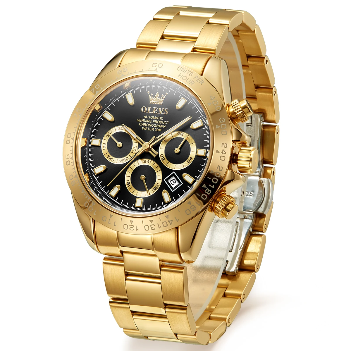 

OLEVS Top Brand Men's Automatic Mechanical Watch Deep Waterproof Stainless Steel Strap Scratchproof Men Automatic Wristwatch